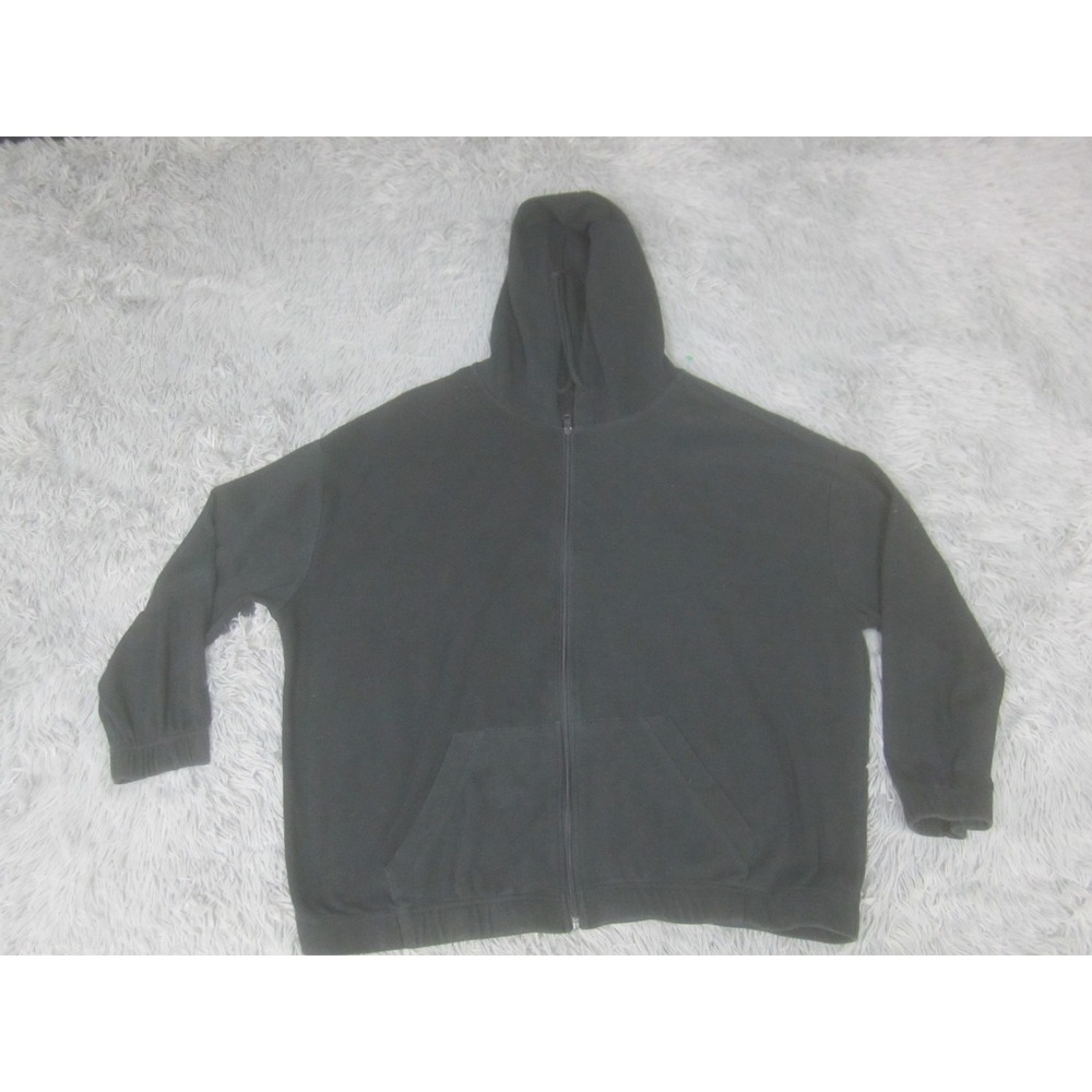 PacSun‎ Jacket Womens Medium Black Full Zip Fleece Sweatshirt Pockets Oversized